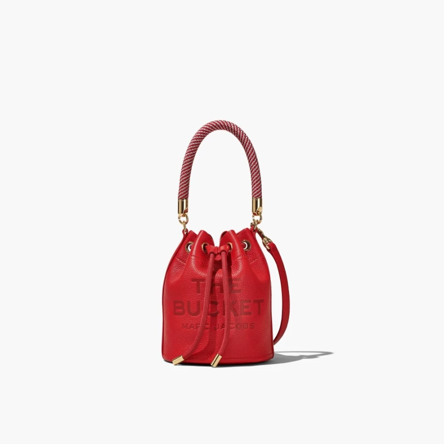 Marc Jacobs True Red Leather Micro Bucket Bag for Women
