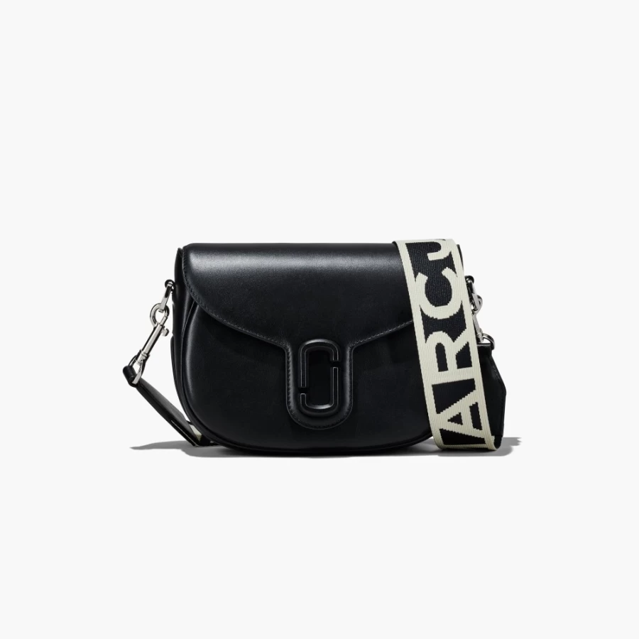 Marc Jacobs Black J Marc Saddle Bag - Stylish Leather Crossbody Purse for Women
