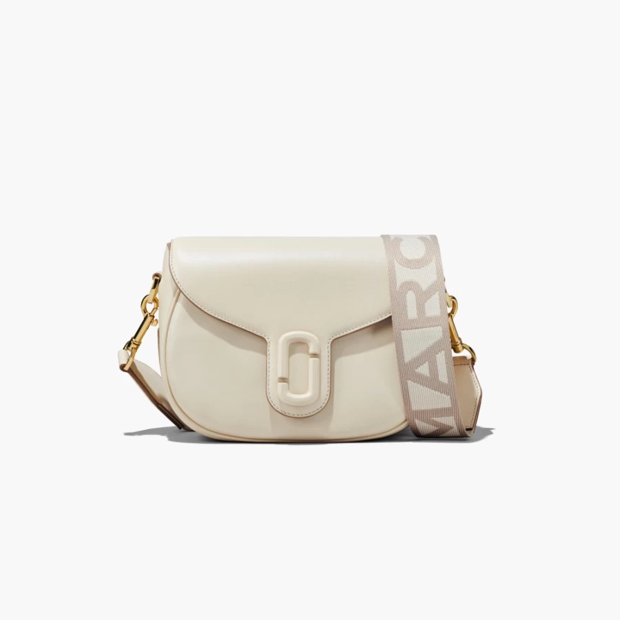 Marc Jacobs The J Marc Saddle Bag in Cloud White | Crossbody Handbag for Women