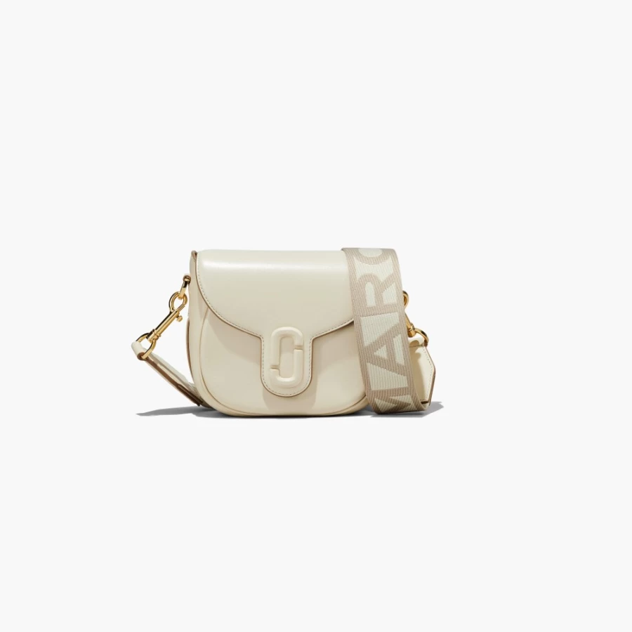 Marc Jacobs The J Marc Small Saddle Bag in Cloud White | Crossbody Handbag