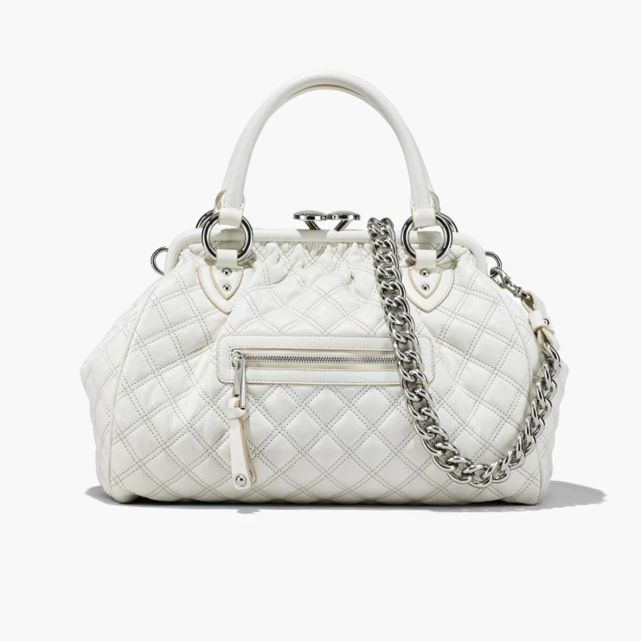 Marc Jacobs Re-Edition Quilted Leather Stam Bag in Cloud White
