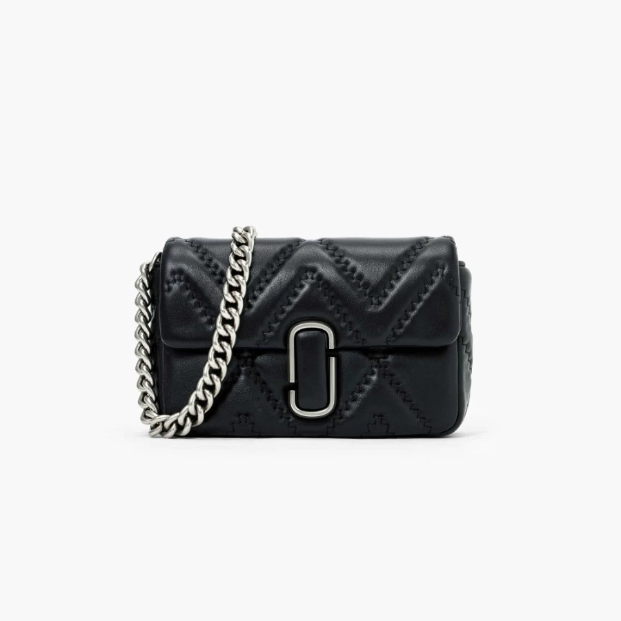 Marc Jacobs Black Quilted Leather Shoulder Bag - J Marc Crossbody Purse for Women