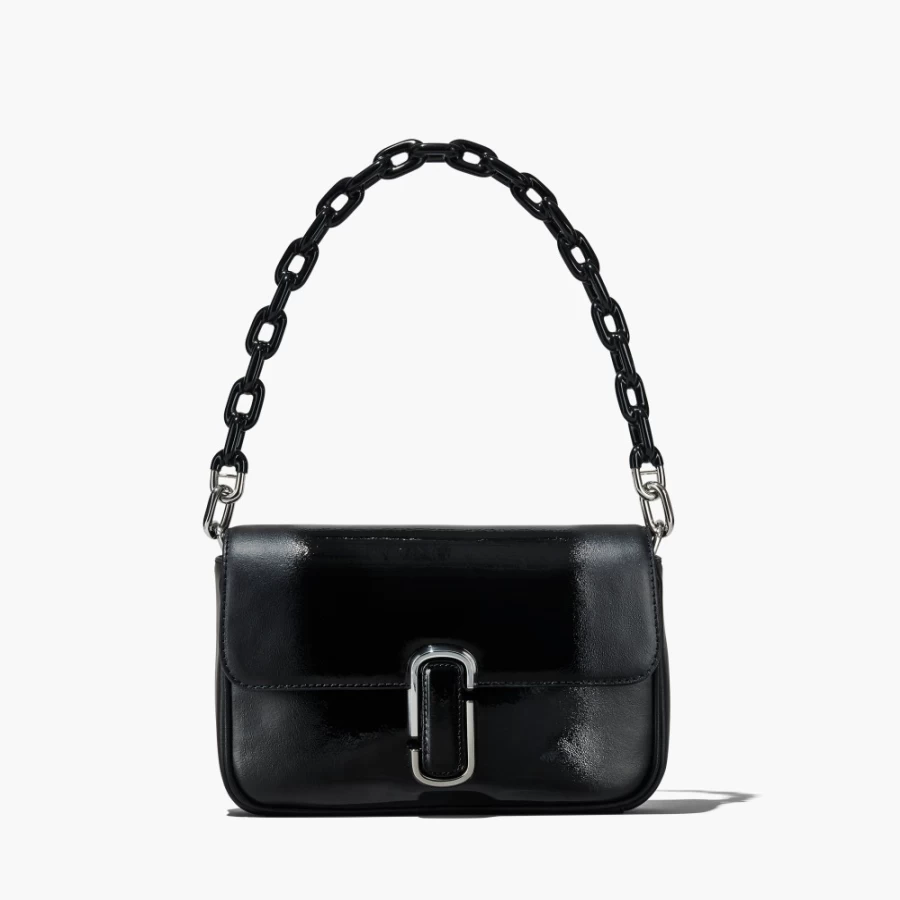 Marc Jacobs Black Shadow Patent Leather J Marc Shoulder Bag