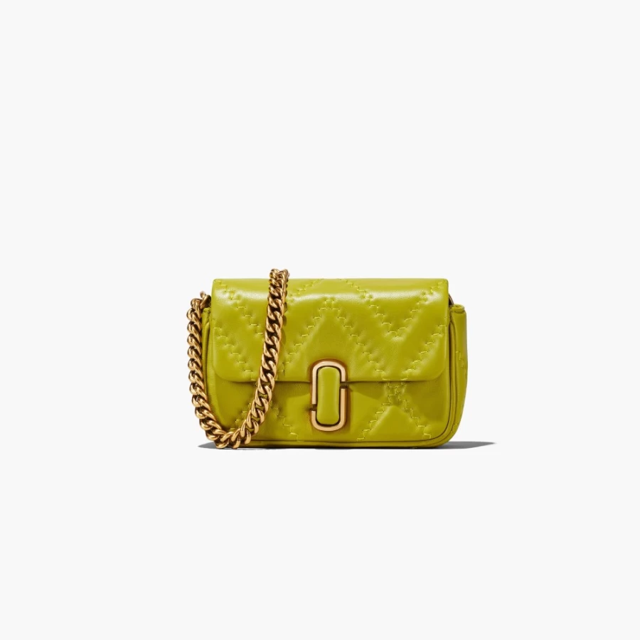 Marc Jacobs Quilted Leather Mini Shoulder Bag in Citronelle - The J Marc Crossbody Purse