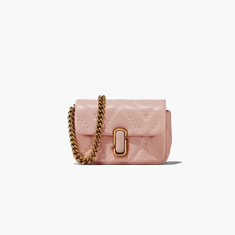 Marc Jacobs Quilted Leather Mini Shoulder Bag in Rose | The J Marc Crossbody Bag