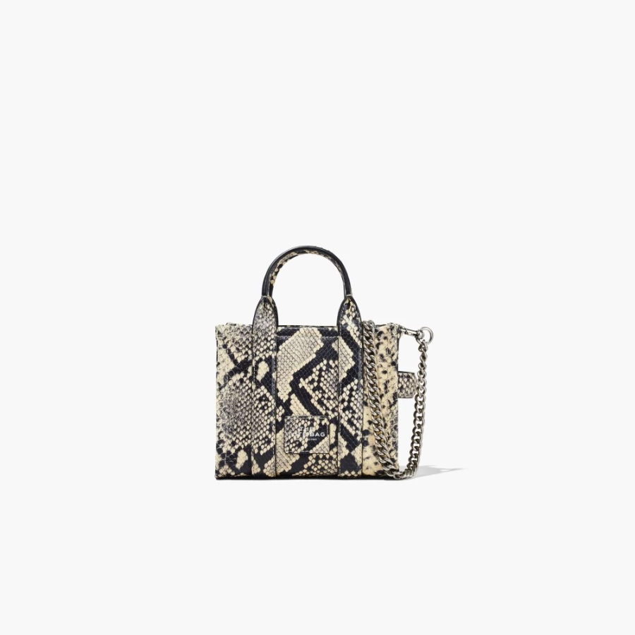 Marc Jacobs Woodash Multi Snake-Embossed Leather Micro Tote Bag