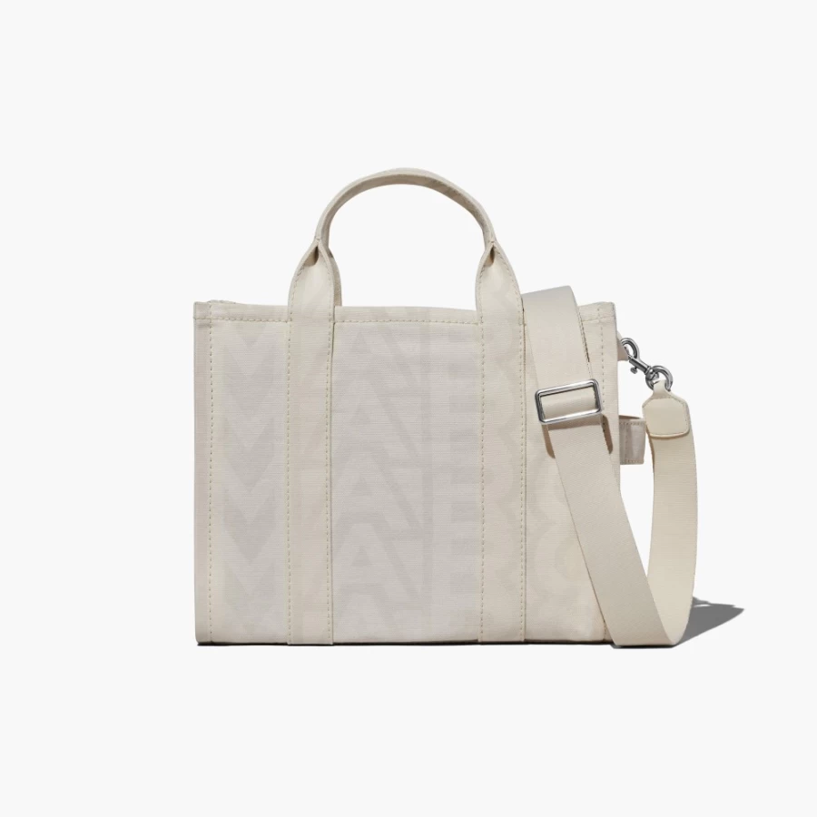 Marc Jacobs Medium Monogram Tote Bag in Eggshell & Optic White - Outline Design