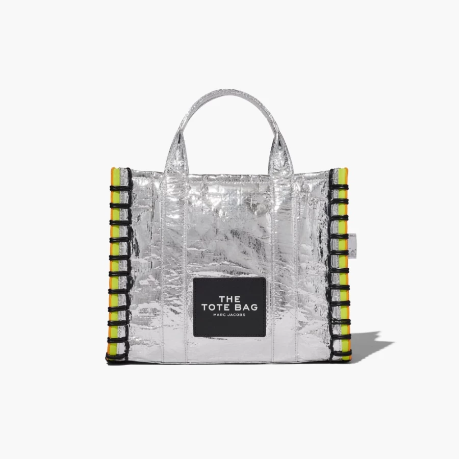 Marc Jacobs Silver Medium Tote Bag - Stylish & Durable Tarp Design