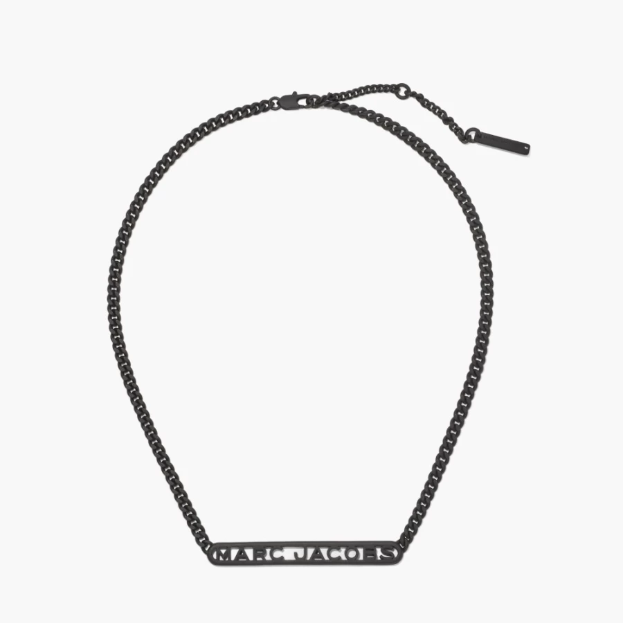 Marc Jacobs Black Monogram Chain DTM Necklace
