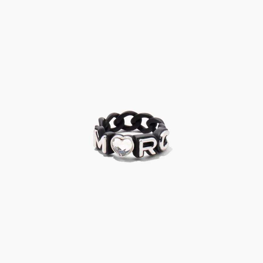 Marc Jacobs Black Multi Charm Chain Ring - Elegant Fashion Jewelry