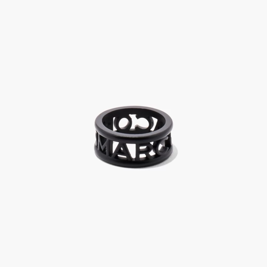 Marc Jacobs Black Monogram Logo Ring - DTM Signature Style