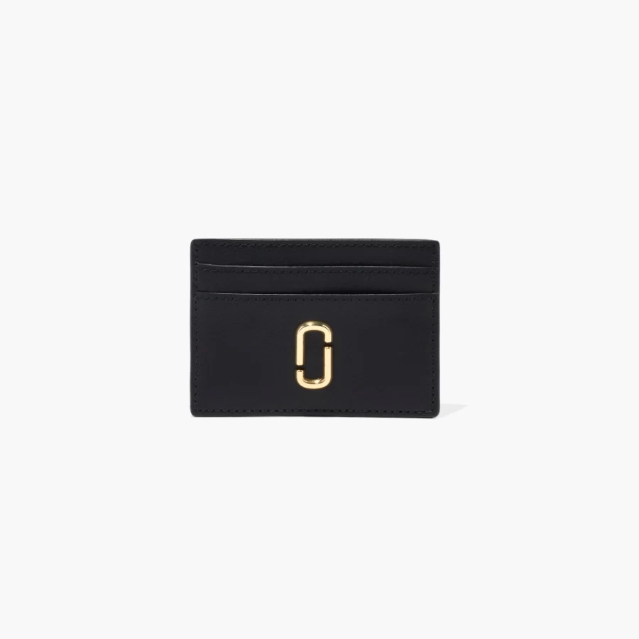 Marc Jacobs Black J Marc Card Holder - Slim RFID Blocking Leather Wallet