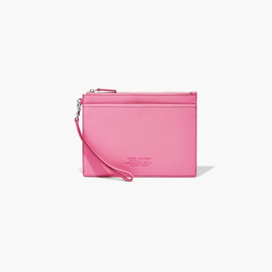 Marc Jacobs Candy Pink Leather Small Wristlet - Stylish & Compact Handbag