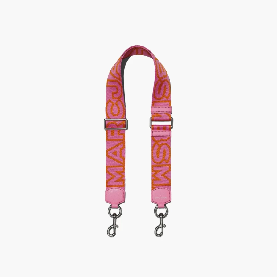 Marc Jacobs Candy Pink Multi Outline Logo Webbing Strap