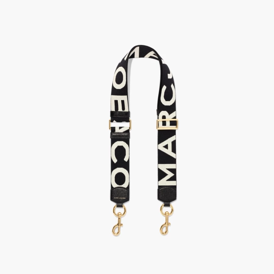 Marc Jacobs Black & White Logo Webbing Strap for Bags & Accessories