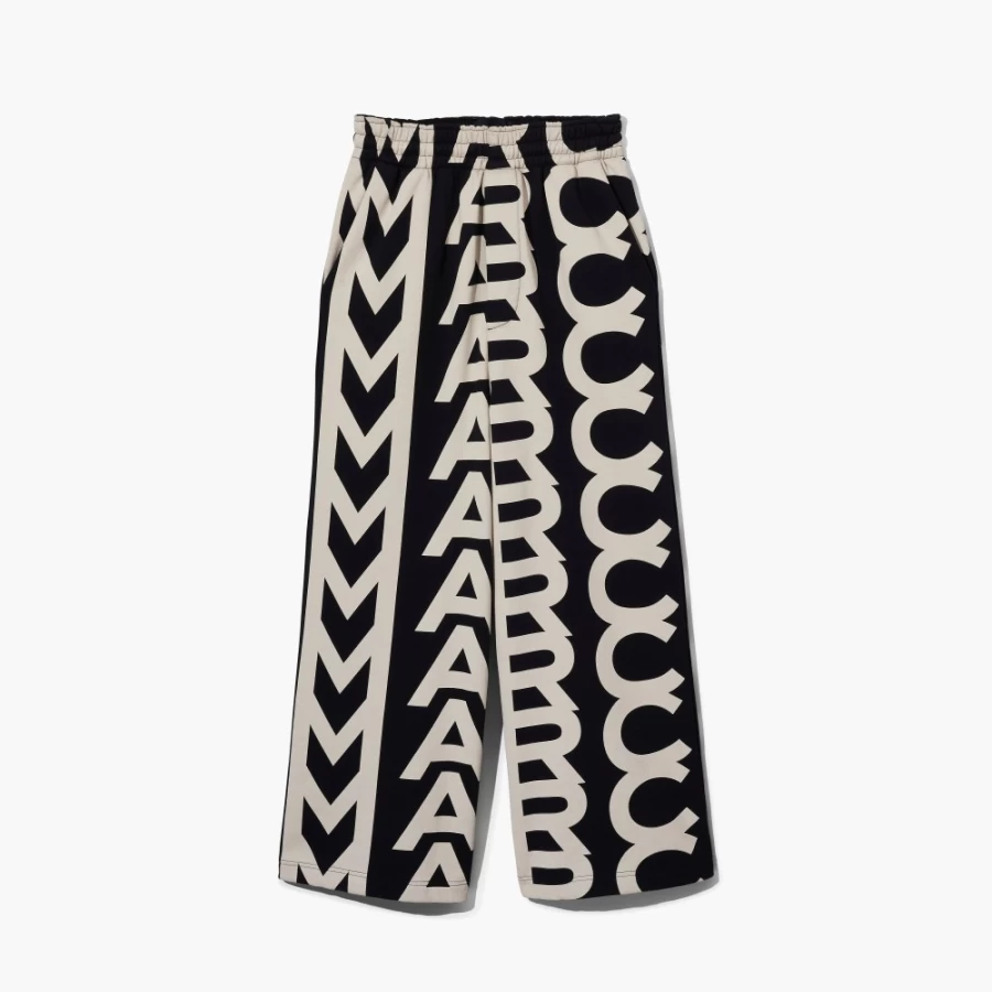 Marc Jacobs Black & Ivory Monogram Oversized Sweatpants - Luxury Lounge Pants for Women & Men