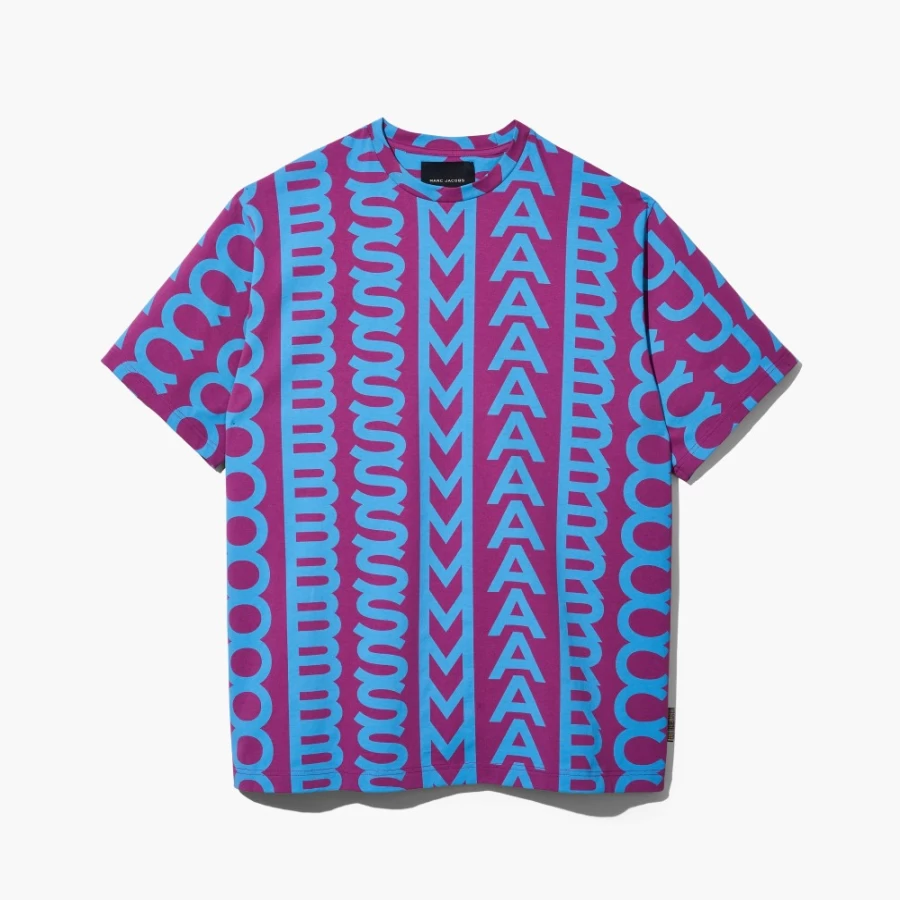 Marc Jacobs Monogram Big T-Shirt in Purple & Blue | Oversized Logo Tee