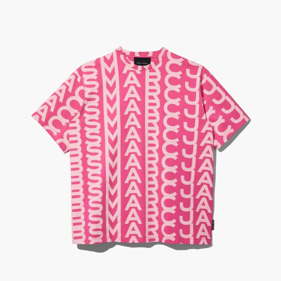 Marc Jacobs Monogram Big T-Shirt in Light Pink & Pink | Oversized Logo Tee