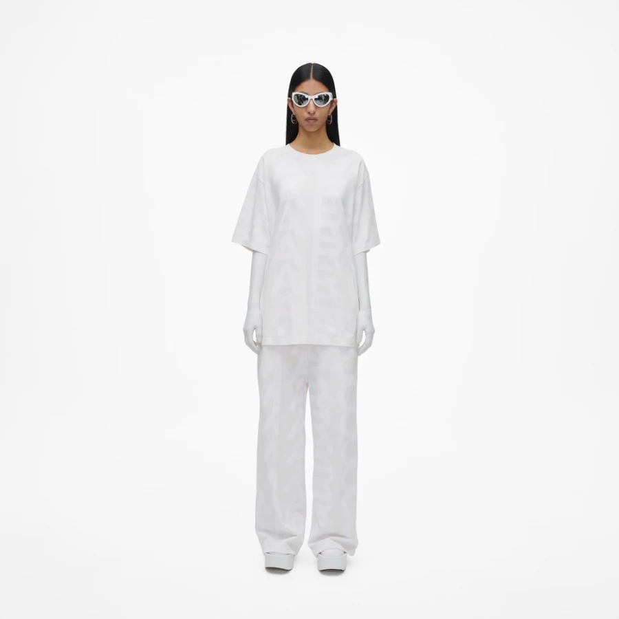 Marc Jacobs Monogram Big Tee in Eggshell & Optic White - Oversized Logo T-Shirt