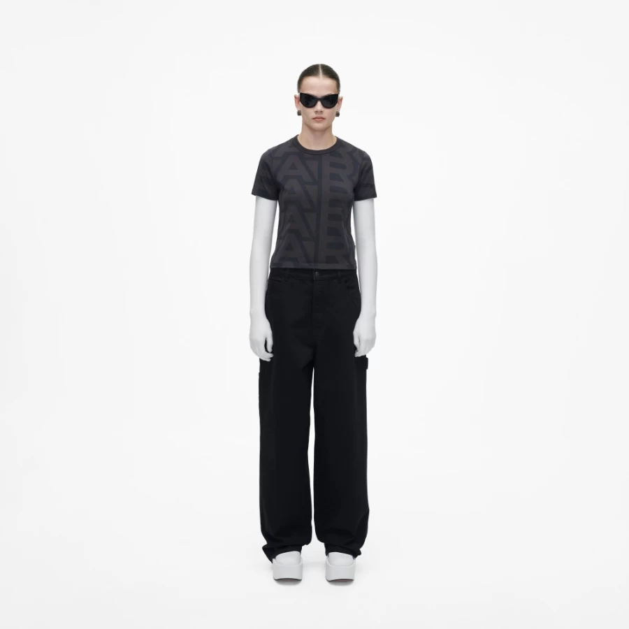 Marc Jacobs Monogram Baby T-Shirt in Black & Charcoal - Stylish Infant Graphic Tee