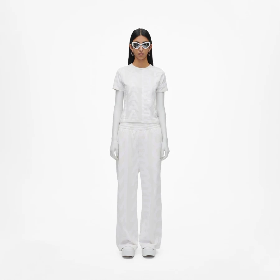 Marc Jacobs Monogram Baby Tee in Eggshell & Optic White - Classic Logo T-Shirt