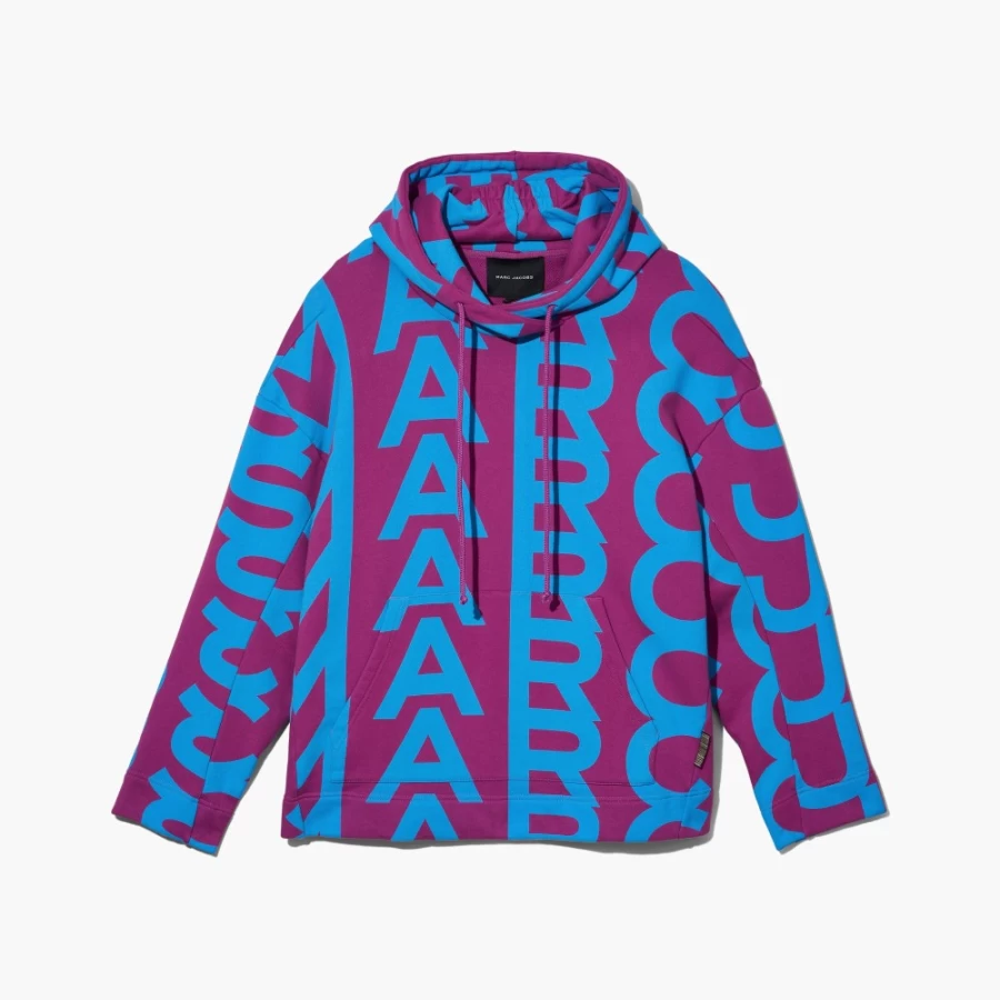 Marc Jacobs Monogram Oversized Hoodie in Purple & Blue | Luxury Streetwear Pullover