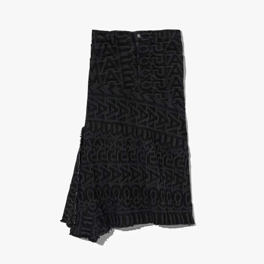 Marc Jacobs Black Monogram Denim Skirt for Women