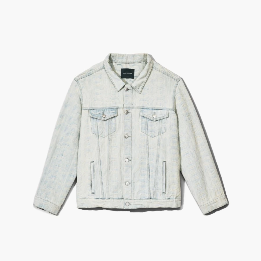 Marc Jacobs Ice Blue Monogram Denim Jacket for Women & Men – Vintage Style Designer Jean Jacket