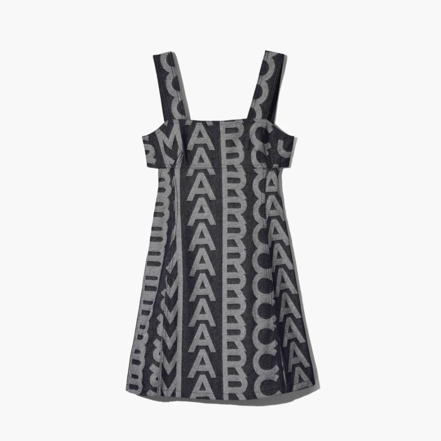 Marc Jacobs Denim Blue Monogram Cutout Dress - Women's Fashion Designer Outfit