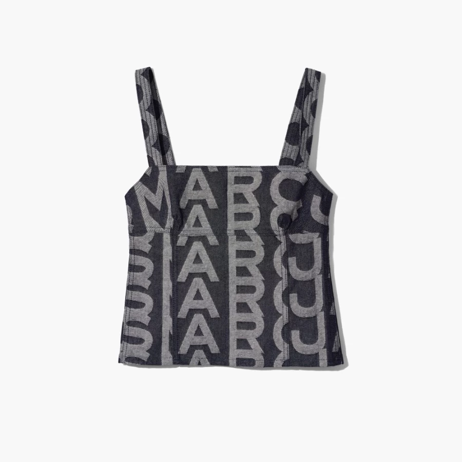 Marc Jacobs Denim Blue Monogram Bustier Top