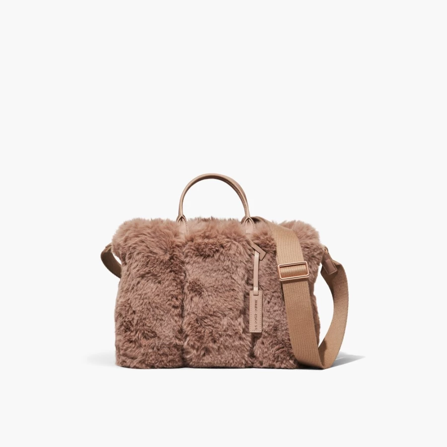 Marc Jacobs Beige Faux Fur Mini Tote Bag - Stylish & Luxurious Designer Handbag
