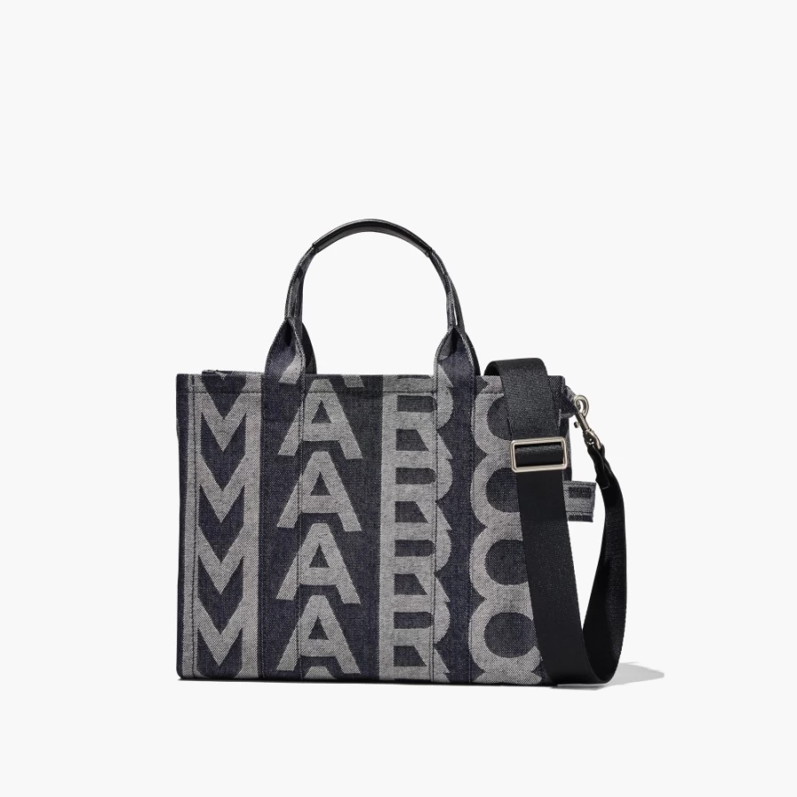 Marc Jacobs Monogram Denim Blue Medium Tote Bag - Designer Shoulder Bag for Women