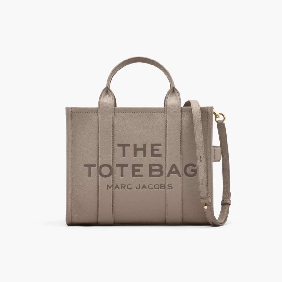 Marc Jacobs Medium Cement Leather Tote Bag for Women | Stylish & Durable Designer Handbag