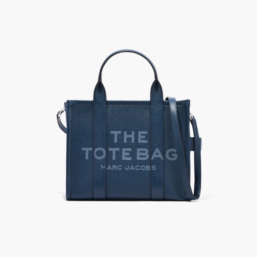 Marc Jacobs Medium Leather Tote Bag in Blue Sea - Stylish & Spacious Handbag for Women