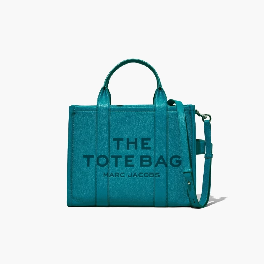 Marc Jacobs Medium Leather Tote Bag in Harbor Blue - Stylish & Spacious Handbag for Women