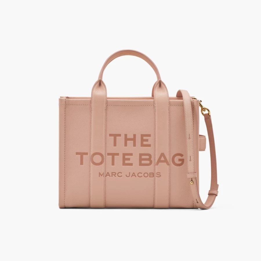 Marc Jacobs Medium Leather Tote Bag in Rose - Stylish & Spacious Handbag for Women