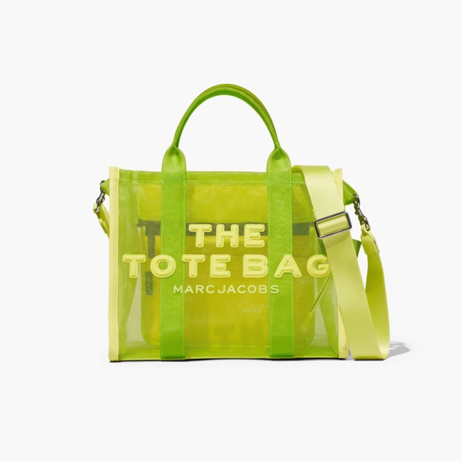 Marc Jacobs Bright Green Mesh Medium Tote Bag - Lightweight & Stylish Handbag