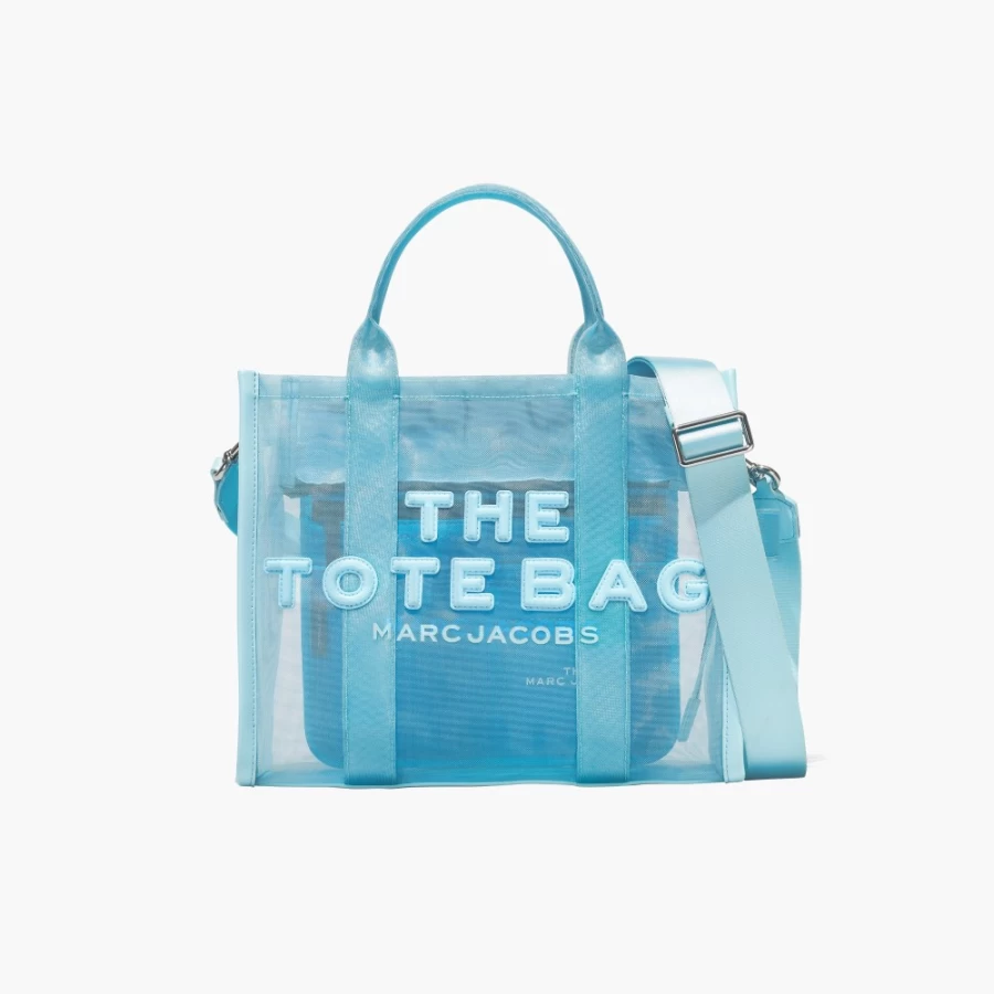 Marc Jacobs Pale Blue Mesh Medium Tote Bag - Lightweight & Stylish Handbag