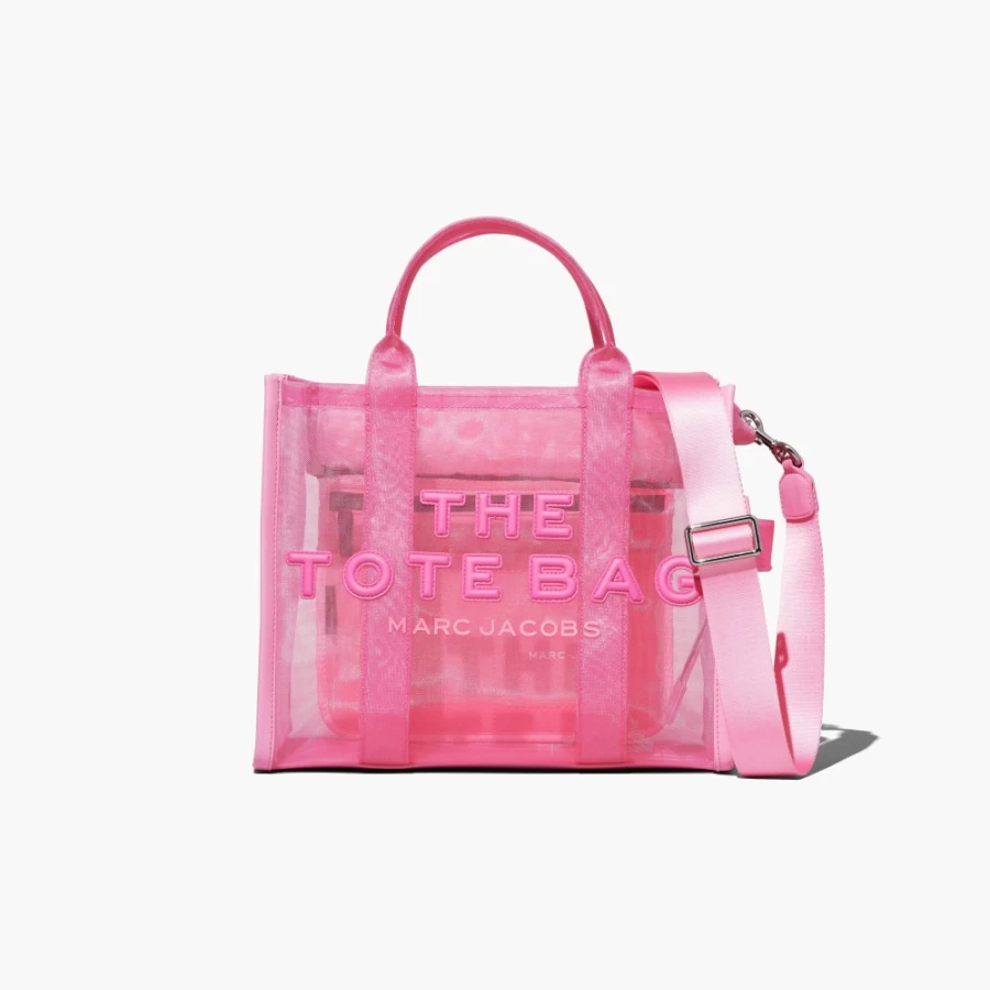 Marc Jacobs Candy Pink Mesh Medium Tote Bag - Stylish & Lightweight Handbag for Women