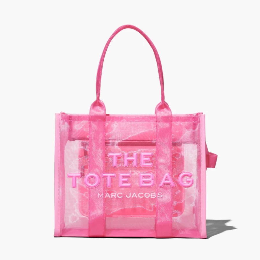 Marc Jacobs Candy Pink Mesh Large Tote Bag - Stylish & Spacious Designer Handbag