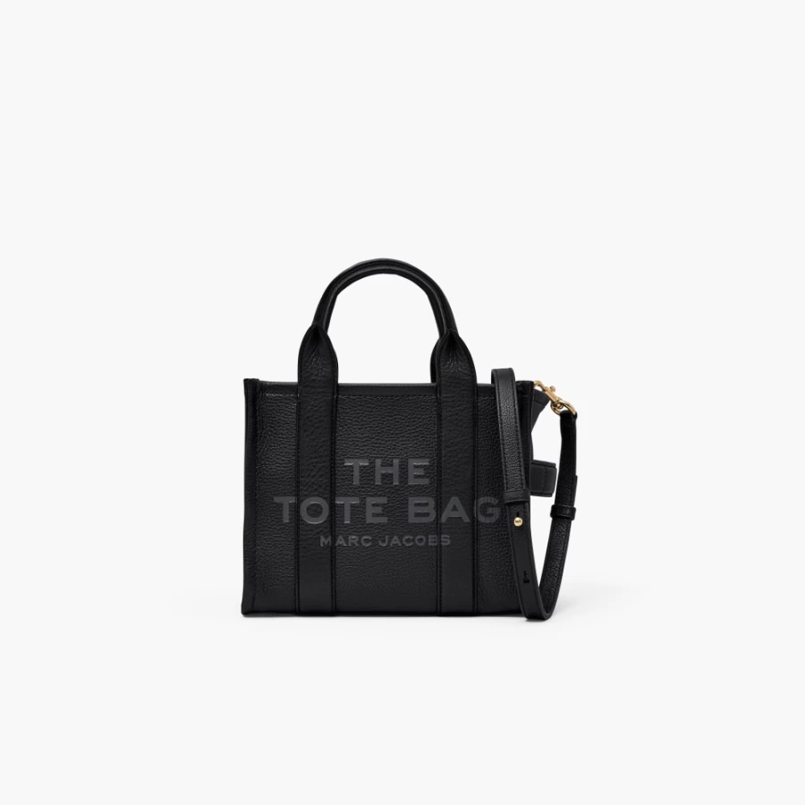Marc Jacobs Black Leather Mini Tote Bag for Women - Stylish & Compact Handbag