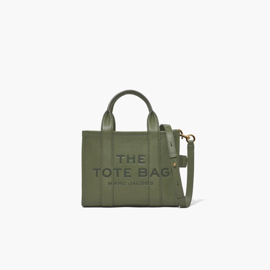 Marc Jacobs Bronze Green Leather Mini Tote Bag - Stylish & Compact Handbag