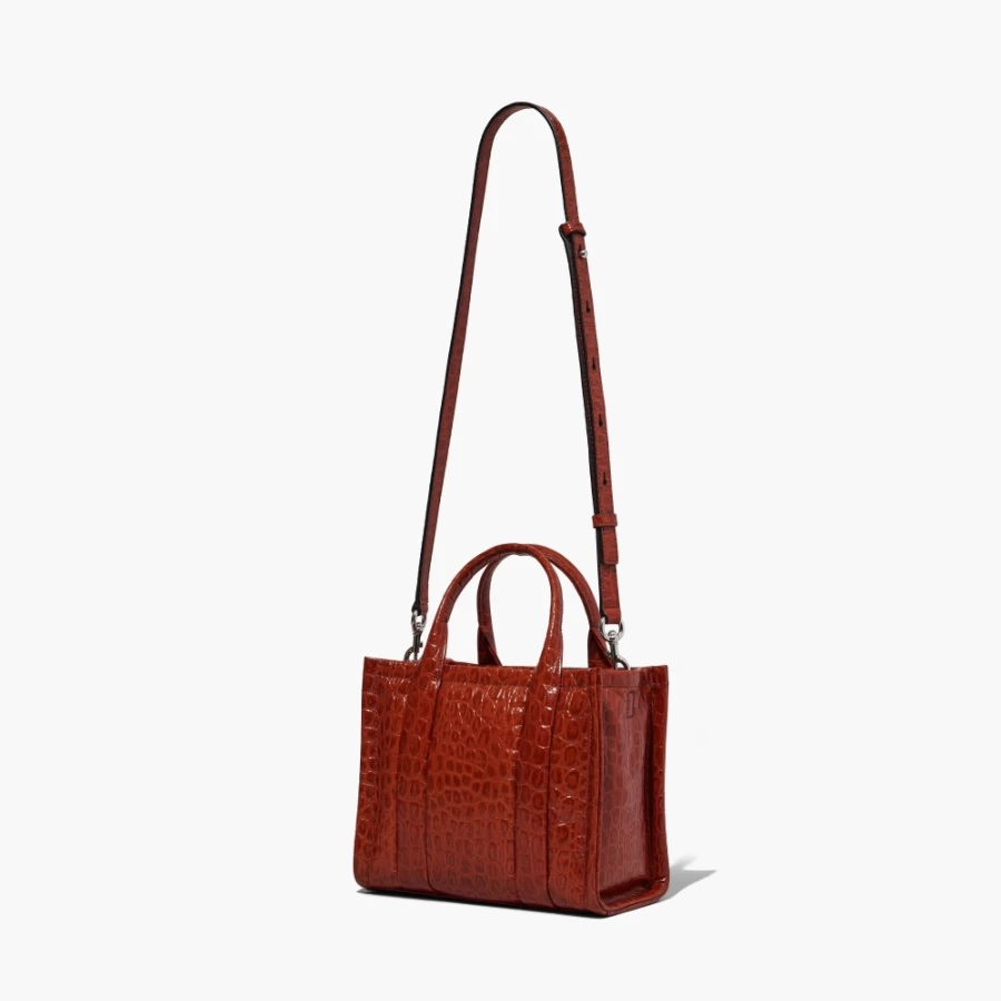 Marc Jacobs Ivory Croc-Embossed Mini Tote Bag