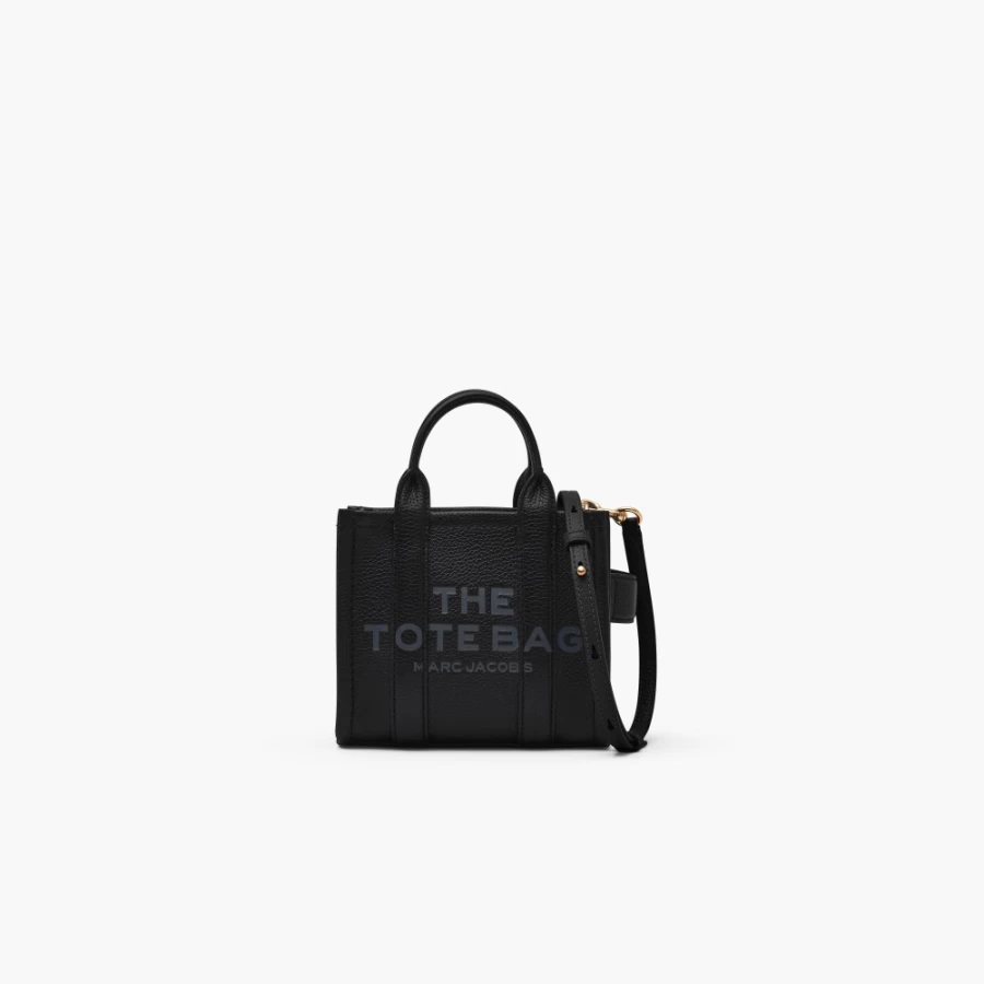 Marc Jacobs Black Leather Micro Tote Bag for Women - Stylish & Compact Handbag