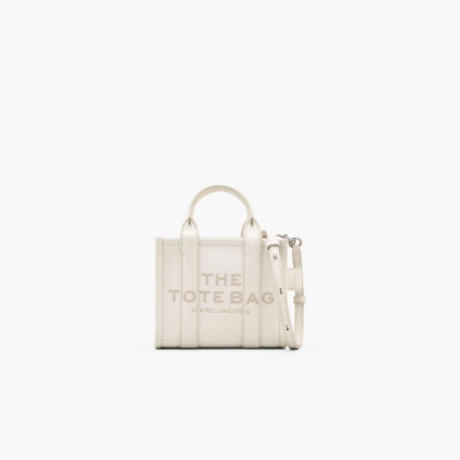 Marc Jacobs Cotton & Silver Leather Micro Tote Bag - Stylish Mini Handbag