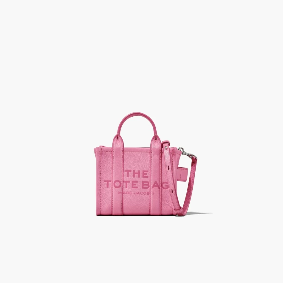 Marc Jacobs Candy Pink Leather Micro Tote Bag - Stylish & Compact Handbag
