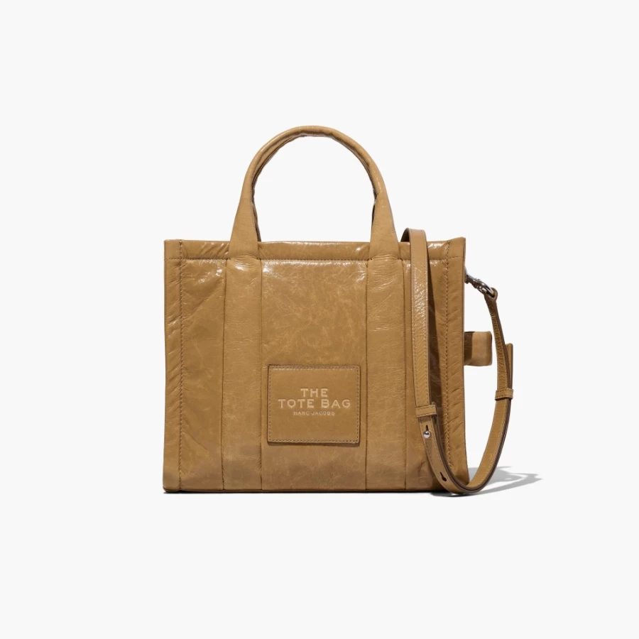 Marc Jacobs Light Brown Shiny Crinkle Medium Tote Bag for Women