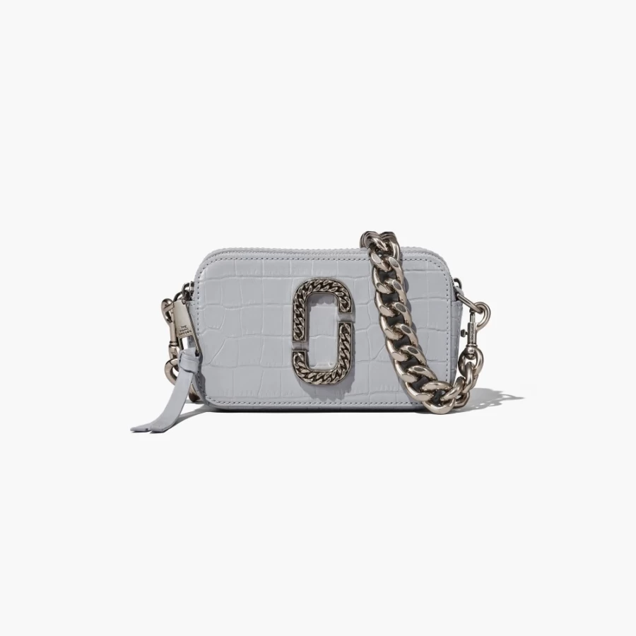 Marc Jacobs Snapshot Bag in Quarry with Croc-Embossed Detail
