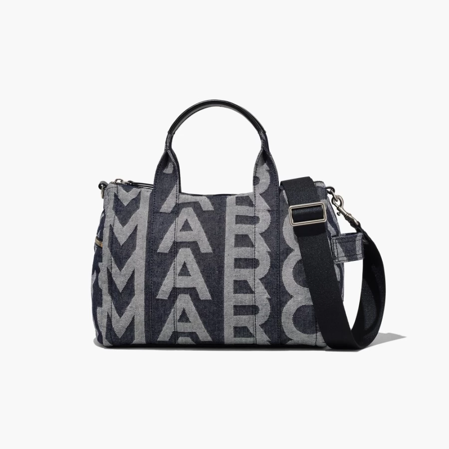 Marc Jacobs Monogram Denim Blue Duffle Bag - Stylish Travel & Gym Tote