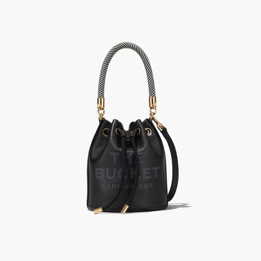 Marc Jacobs Black Leather Bucket Bag for Women - Stylish & Luxurious Handbag